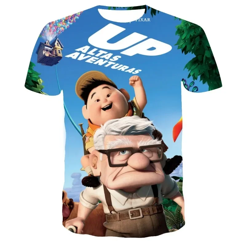 2024 Disney Classic Movie Up T-Shirts Kleidung Kinder 3D Mode Kurzarm T-Shirt Jungen Mädchen Sommer Straße Casual Tops T-Shirt
