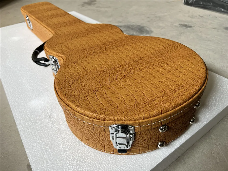 Crocodile electric guitar case, leather case, hard case, chrome metal accessories, free shipping, factory direct sales