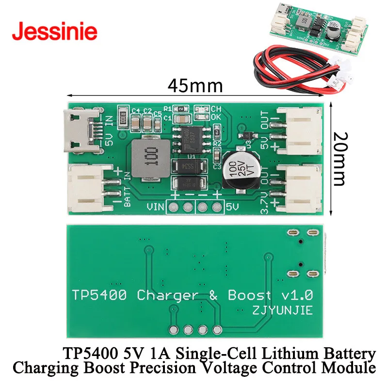 TP5400 Single-Cell Lithium Battery Charging Boost Control Module 1A Charge 5V 1A Output Precision Voltage Control Step Up Board