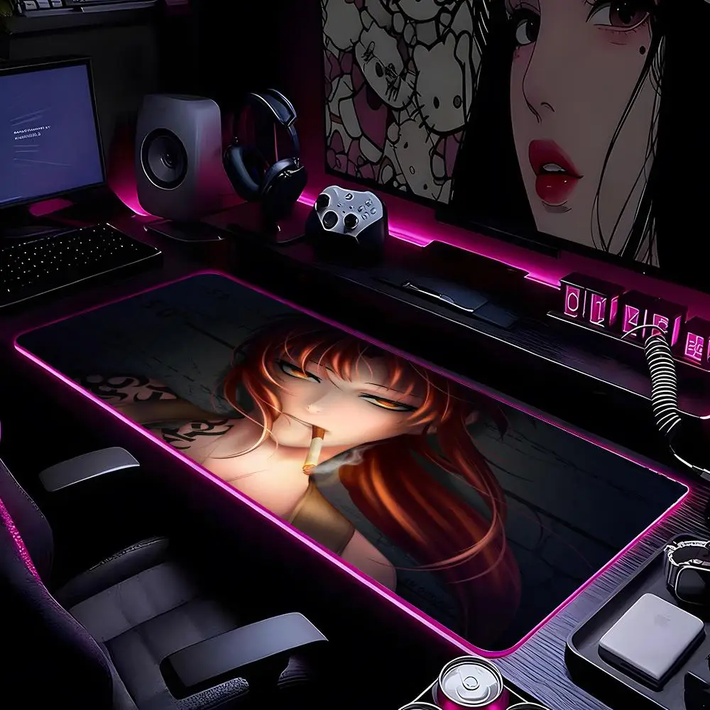 Black Lagoon Mouse Pad Mousepad HD Printing Computer Gamers Locking Edge Non-slip RGB Mouse Pad XXL90x40cm Keyboard PC Desk Pad