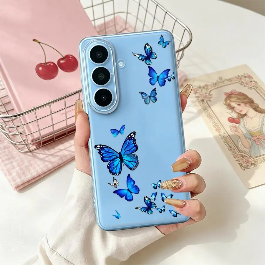 Floating Gradient Butterfly Phone Cover Case for Samsung Galaxy A57 A26 A24 A25 A51 A52 A37 A55 A23 A14 A16 A36 A13 A54 A15 A56