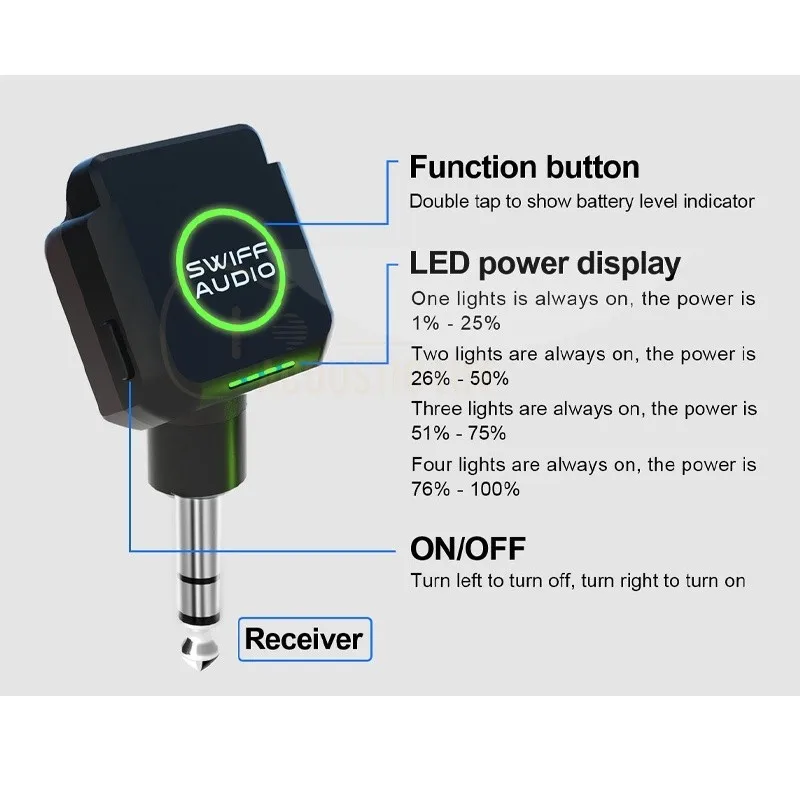 SWIFF الصوت WX503 الغيتار نظام لاسلكي رقمي جهاز ريسيفر استقبال وإرسال للجيتار الصوتي الغيتار الكهربائي أنبوب النفخ الكهربائي باس #3