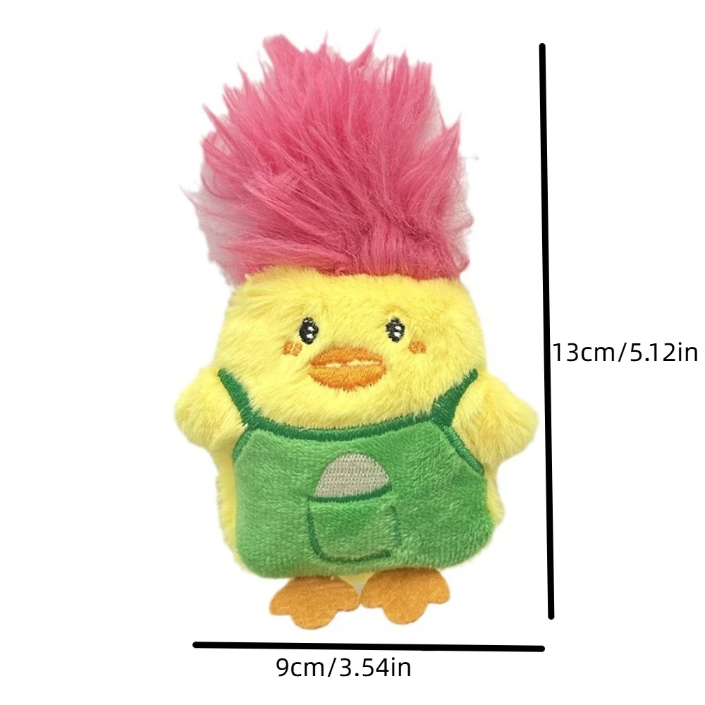 Porte-clés canard en peluche en coton PP créatif, ornements d'animaux, porte-clés VPN, cheveux actifs, jaune doux, pendentif au beurre, cadeau