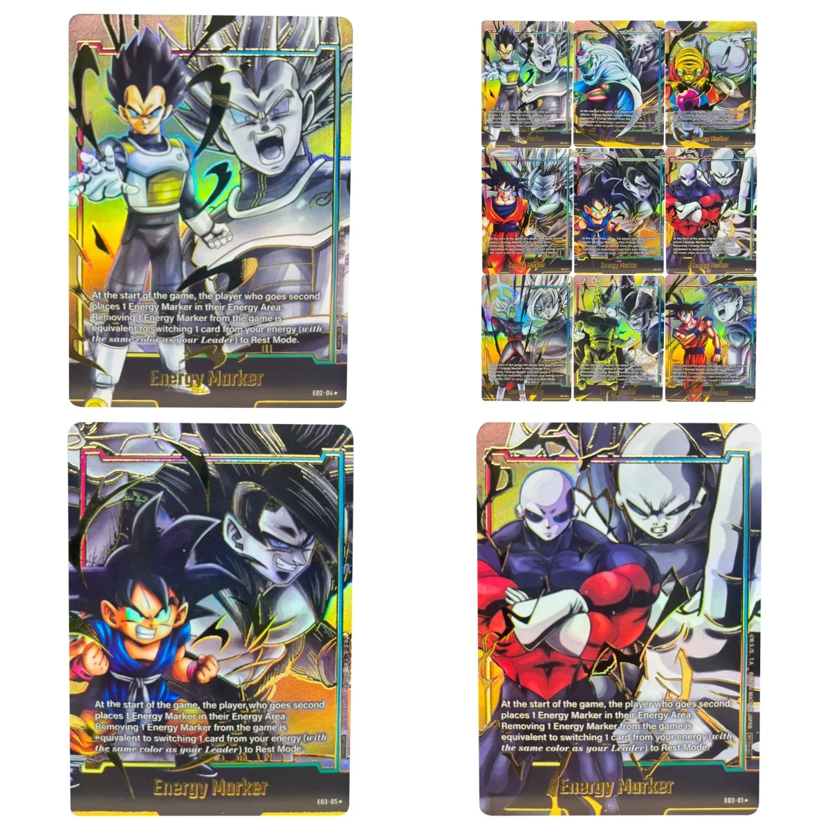 Karty kolekcjonerskie Dragon Ball DIY z hot stampingiem, Son Goku, Vegeta, karty z energią, karty do samodzielnego tworzenia, karty anime, zabawka na prezent