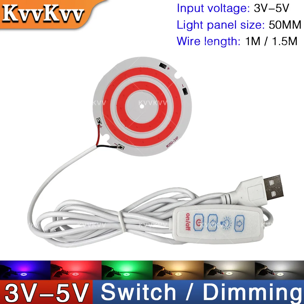 Ultrathin 50mm USB DC5V 2W  Dimmable Spotlight Surface Mounted Mini LED Circular Simple Ceiling Light Exhibition Cabinet Lamp