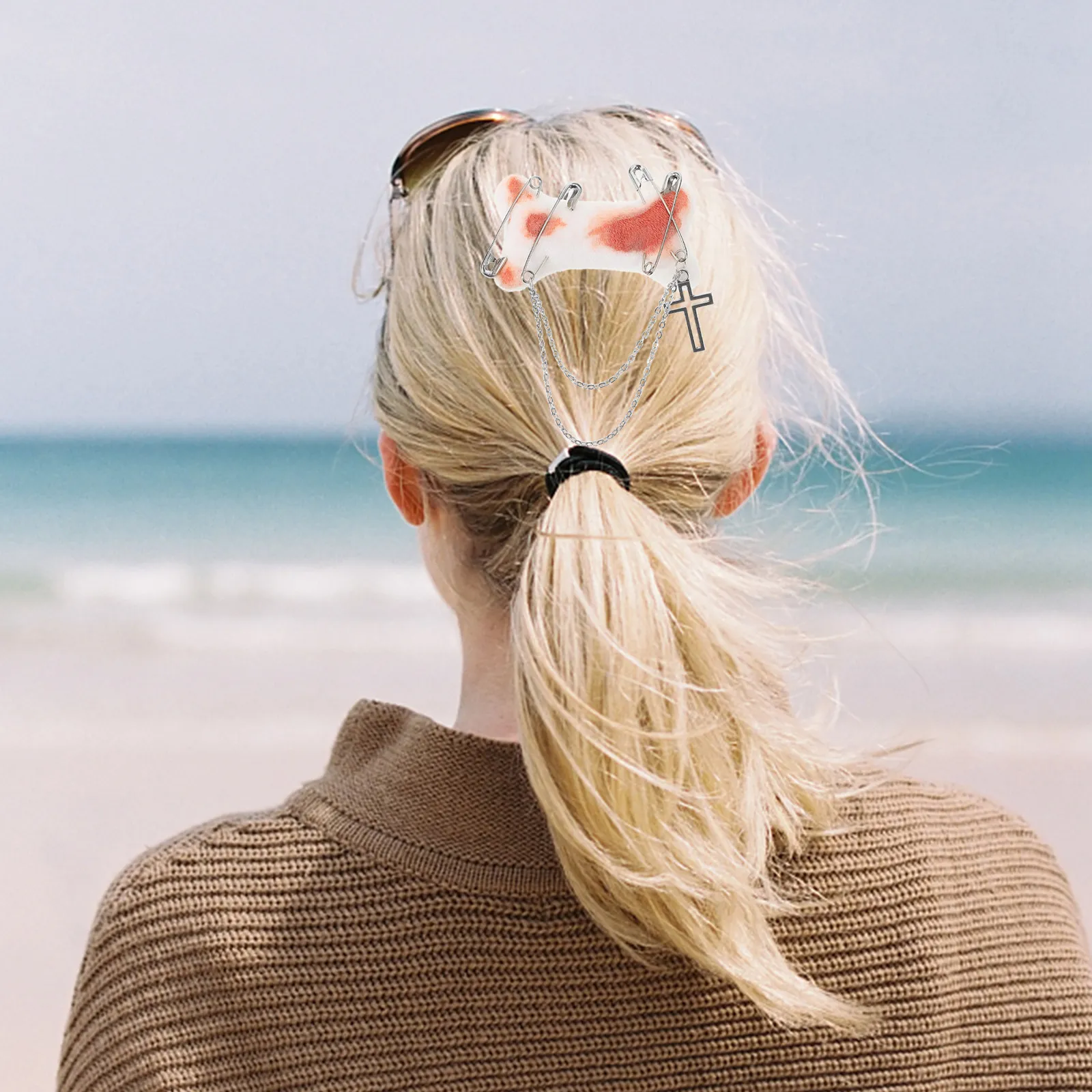 

Bone Hair Clip Small Hairpin Accessories Dual Use Pin Brooch for Women Teens Bag Clothes Lapel Gothic Hair Decoration