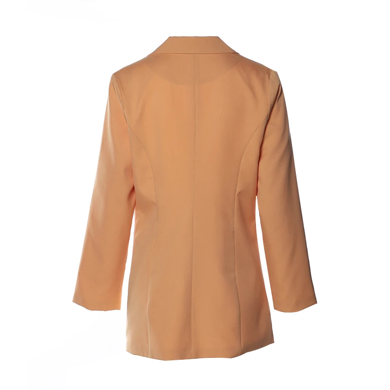 Women  Spring Casual Female Elegant Thin Blazers Fashion Formal Slim Notched Long Sleeve Pink Blazer Solid Women's Jacket