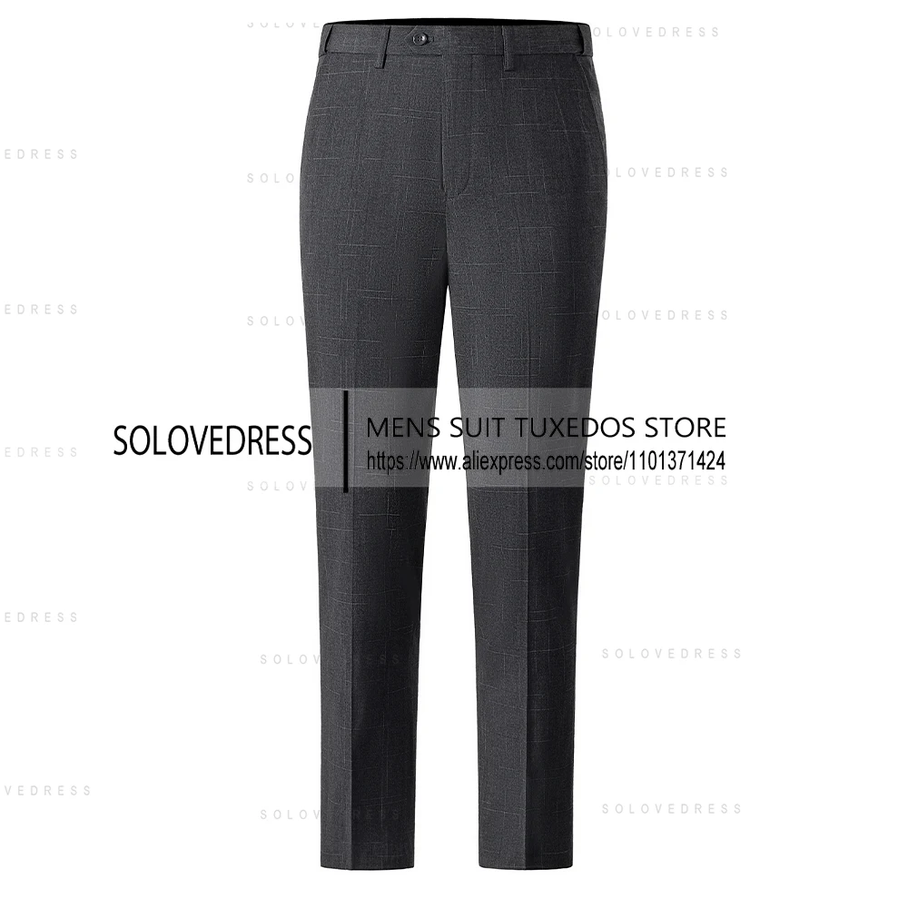 Men's Tuxedos New Arrival Plaid 3 Pieces Double Breated Vest  Formal Slim Fit Mens Suit （Jacket+Vest+Pants）