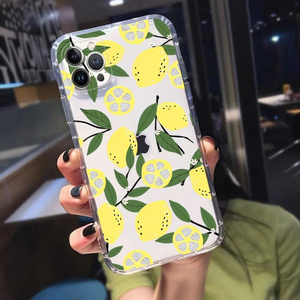 Funda de teléfono Fruit lemon para iPhone 15, 13, 14 Pro Max, XS, XR, 12, 11 Pro, 13 Mini, 6, 7, 8 Plus, funda trasera transparente suave