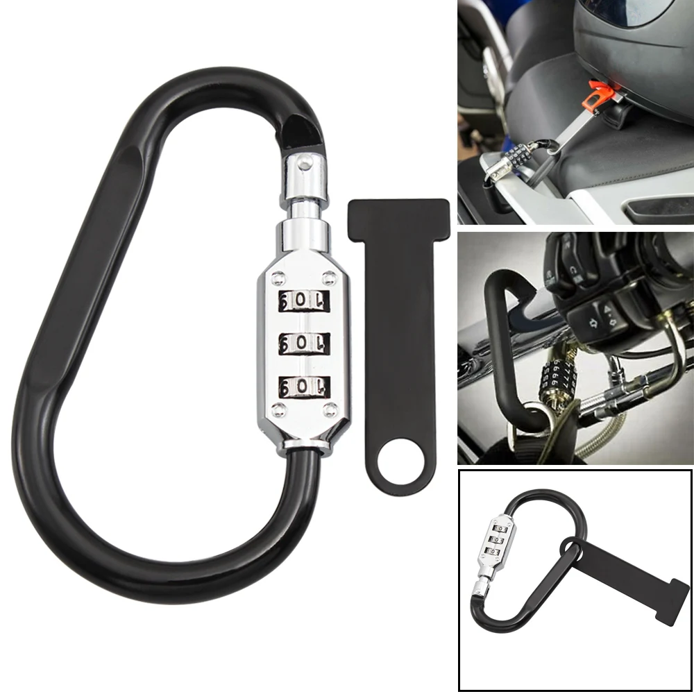 

Motorcycle Helmet Lock Bicycle Security Anti-theft Combination Password Lock Off-road Vehicle Universal Metal Buckle Accessorie