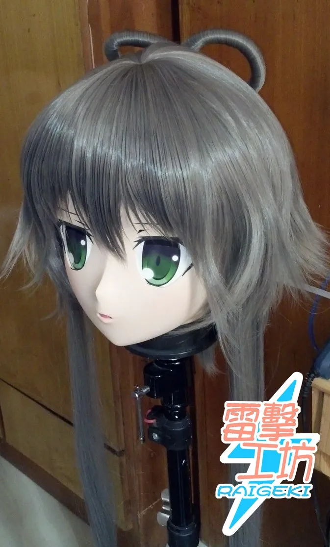 (KM91913)Top Quality Handmade Female Resin Full Face Luotianyi Cosplay Mask Kigurumi Crossdresser Doll