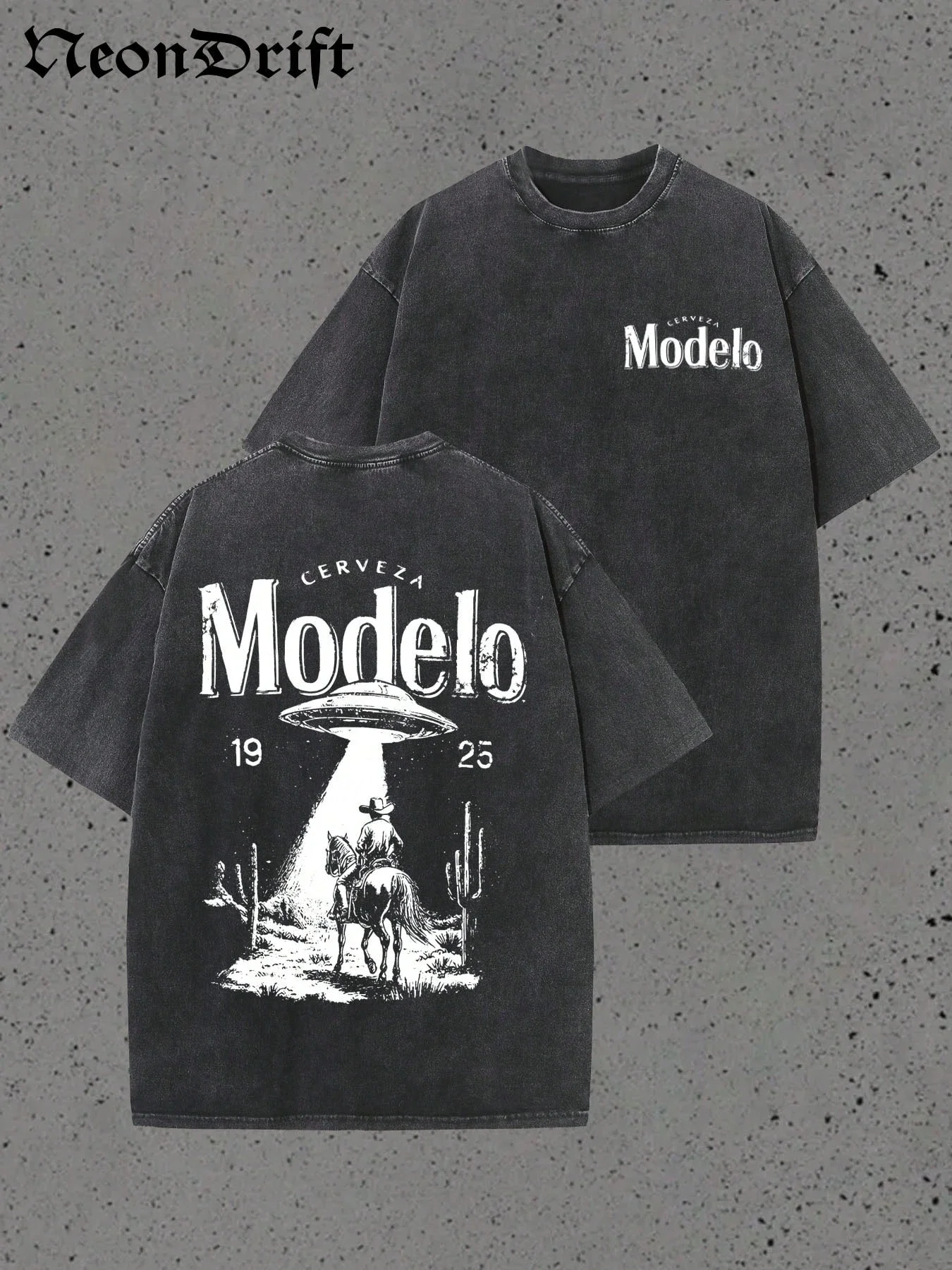 

Neondrift Modelo Cerveza 1925 Anniversary Vintage Graphic Print Cotton T Shirts for Men 2025 Summer Streetwear Short Sleeve Tees