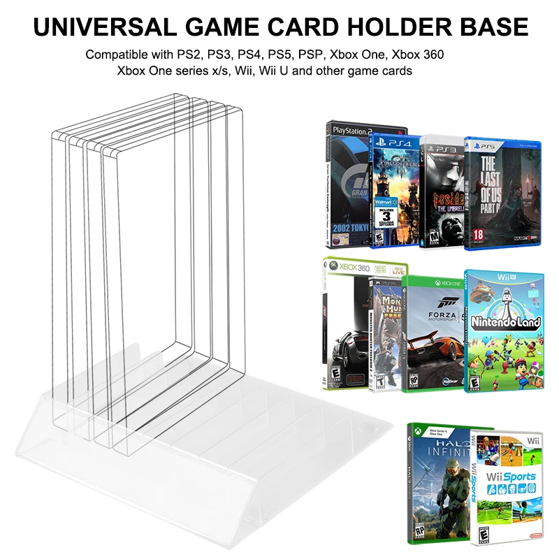 Game Discs Rack Bracket Holder Mount Stand Organizer for PS2 PS3 PS4 PS5 Xbox 360 Xbox One Series X Series SX and BlueRay