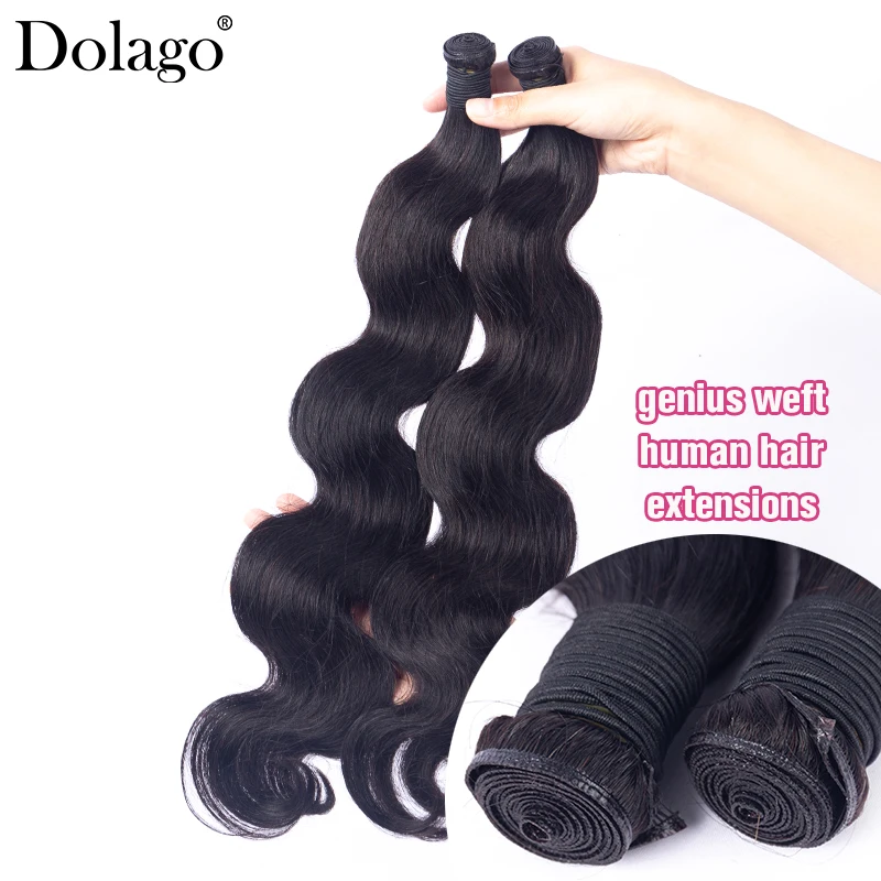 

Genius Weft Наращивание человеческих волос 100% настоящие пучки человеческих волос Ручная завязка Невидимая объемная волна Тонкие волосы Уток Пришитые наращивания