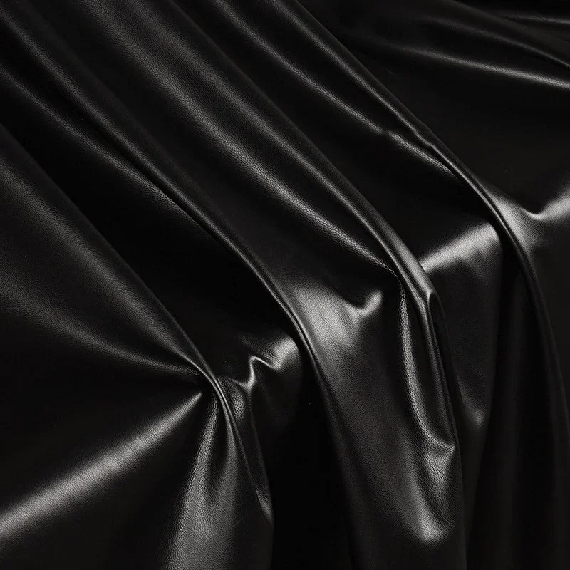 Suede Leather Fabric Black Elastic Smooth Jacket Clothing Fabric Wholesale Cloth Diy Apaprel Sewing Fabric PU Material