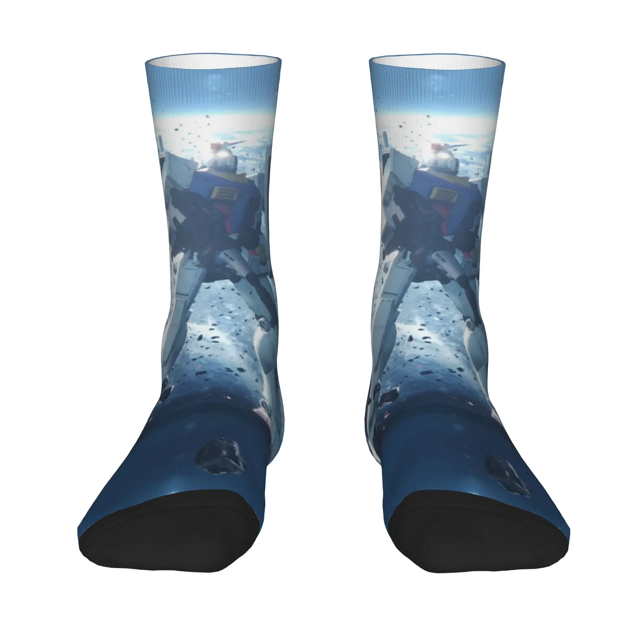 1 Pair Hip Hop Retro GUNDAM Crazy Men's Socks Unisex  Street Style Seamless Printed Funny Novelty Happy Sock Gift