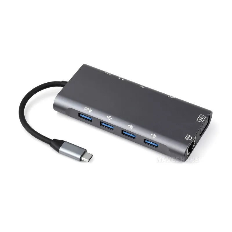 11 in 1 USB C Hub 4K HDMI 100W PD Charging Gigabit Ethernet RJ45 SD TF Card Reader Type C Docking Station for Laptop PC