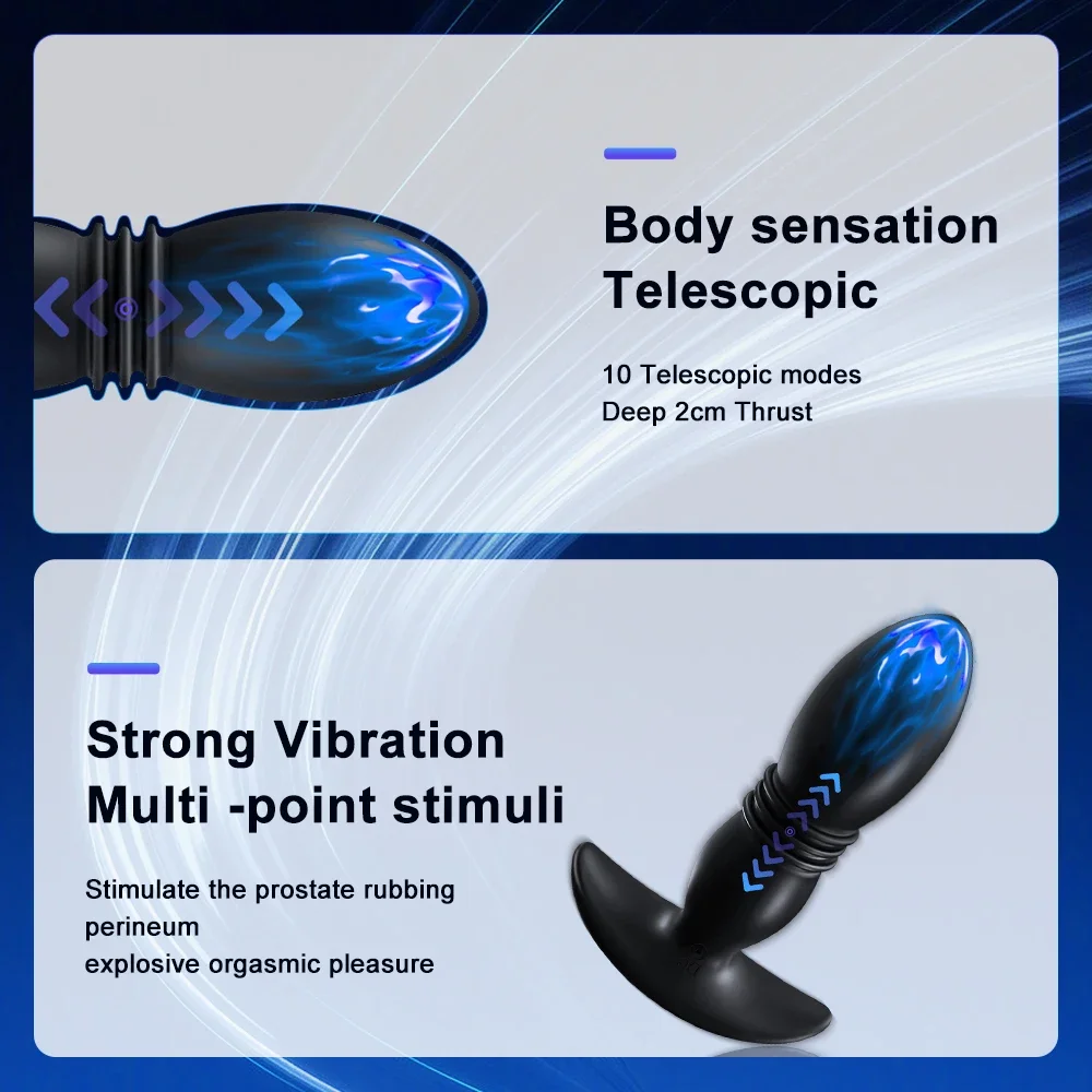 Wireless Remote Control Anal Plug Vibrators for Men Prostate Stimulator Male Telescopic Vibrator Massager Butt Plug Sex Toys