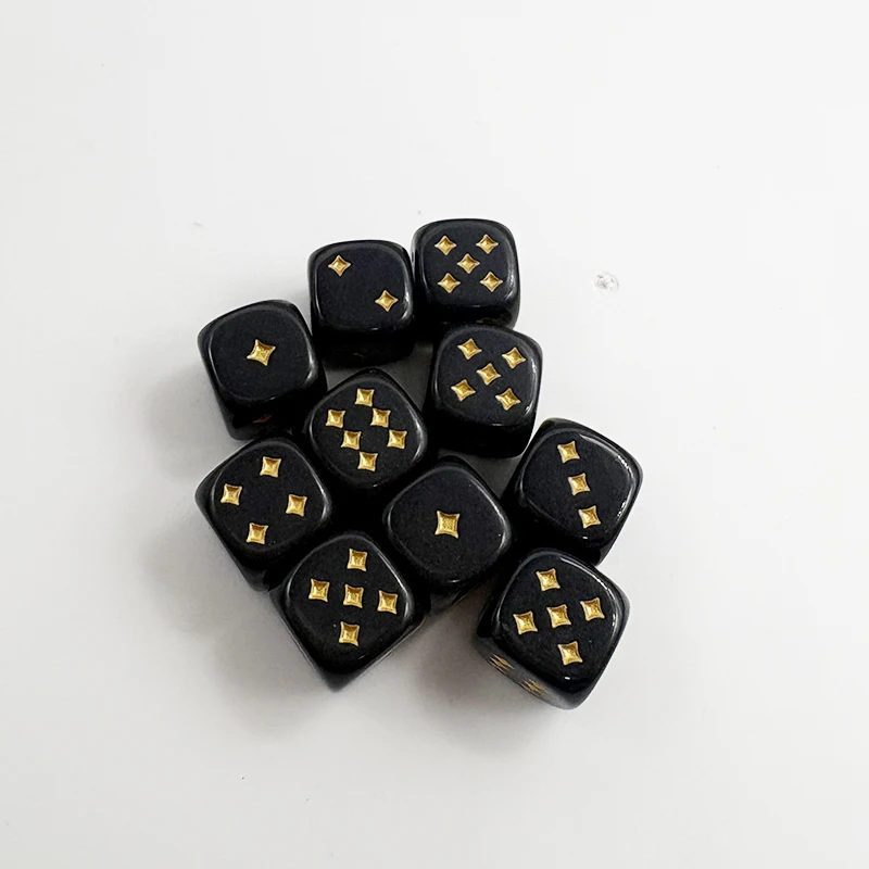 10 Pcs/set Gold/ Silver Colour Point Dice  Game Accessories 11.3mm