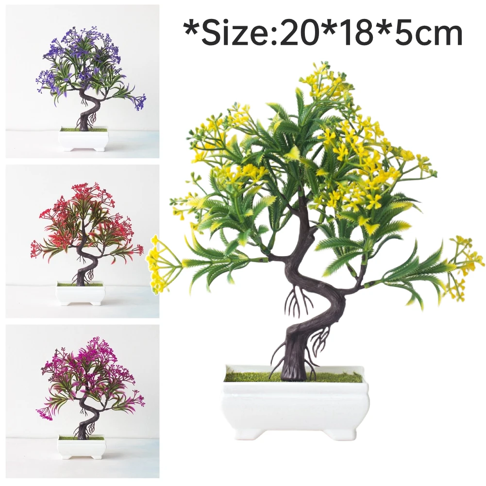 Künstliche Blumen-Topfpflanze Plastik-Bonsai Künstlicher Kiefernbaum Indoor Plastik-Simulationsbaum Topfpflanzen Tisch-Topfornamente