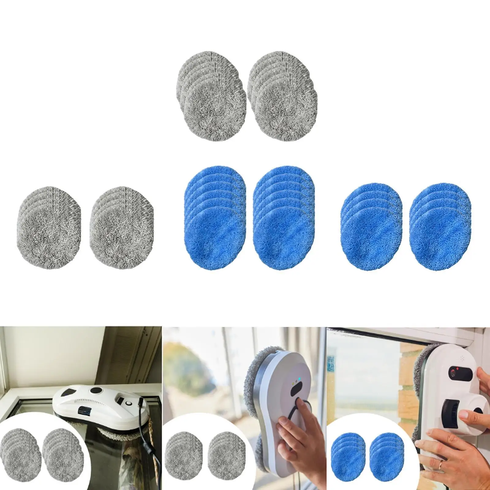 Efficient Cleaning Pad Replacement Microfiber Mop for Robotic Window Cleaner Home Glass Accessories