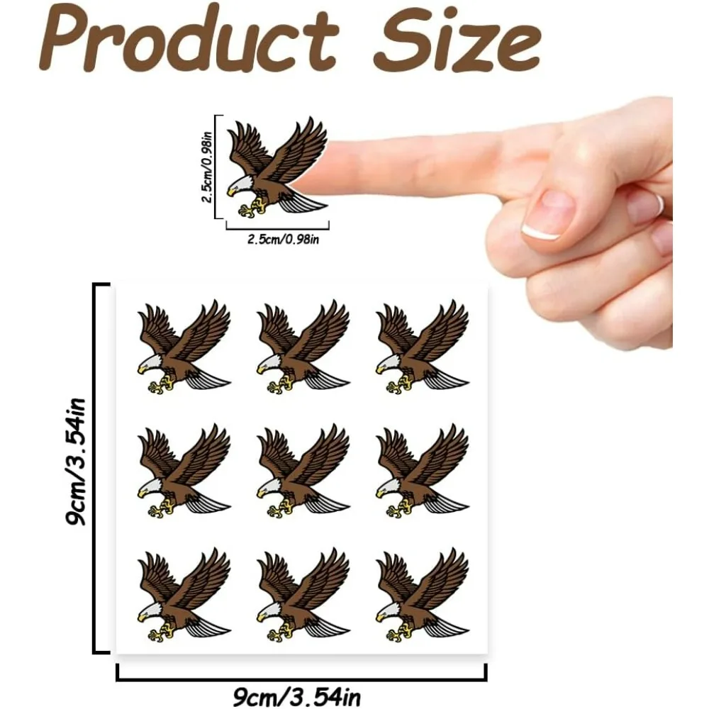 180 Pieces Self-Adhesive Stickers 1 Inch Bald Eagle Stickers for Planner Calendar Scrapbook Crafting Party Decor Gift Bag Seal