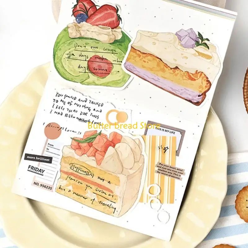 W89C Sweet Station Serie Klebriger Notiz Einfacher Notizpolster Schöne Memos Pad für die Schule