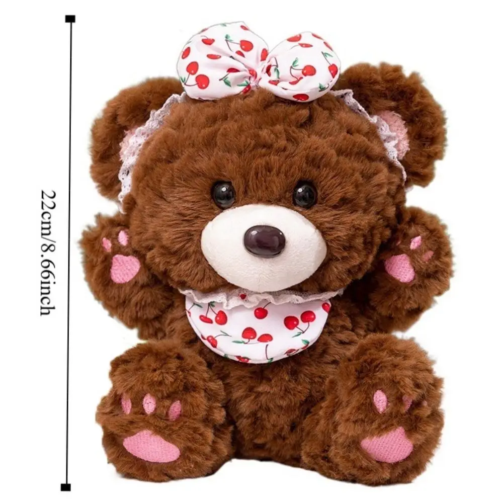 Nieuwigheid PP Katoen Strik Beer Pop Aardbei Kers Beer Zachte Simulatie Knuffels Pop Volwassenen Kinderen