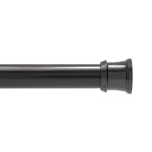 

Twist and Fit No Tools 42 in. to 72 in. Steel Adjustable Shower Rod in Black