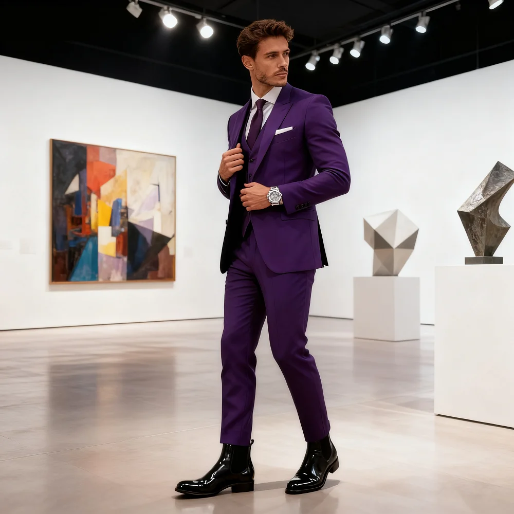 

Элегантный мужской деловой костюм из трех предметов, уникальный костюм с зубчатыми лацканами для свадьбы, курения, повседневная вечеринка, мужской костюм Ternos Roupa Mas