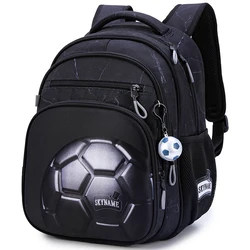 Ortopédico Futebol Padrão Mochilas Escolares para Crianças, Kids 'Satchels, Bolsas de Ombro, Kids Packsack, Top Quality