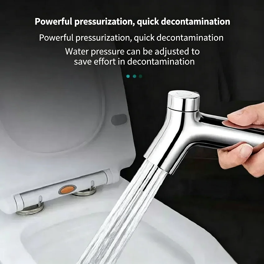 Black Faucet Spray Gun Handheld Toilet Stainless Steel Bathroom Toilet Spray Toilet Self-Cleaning Shower Head