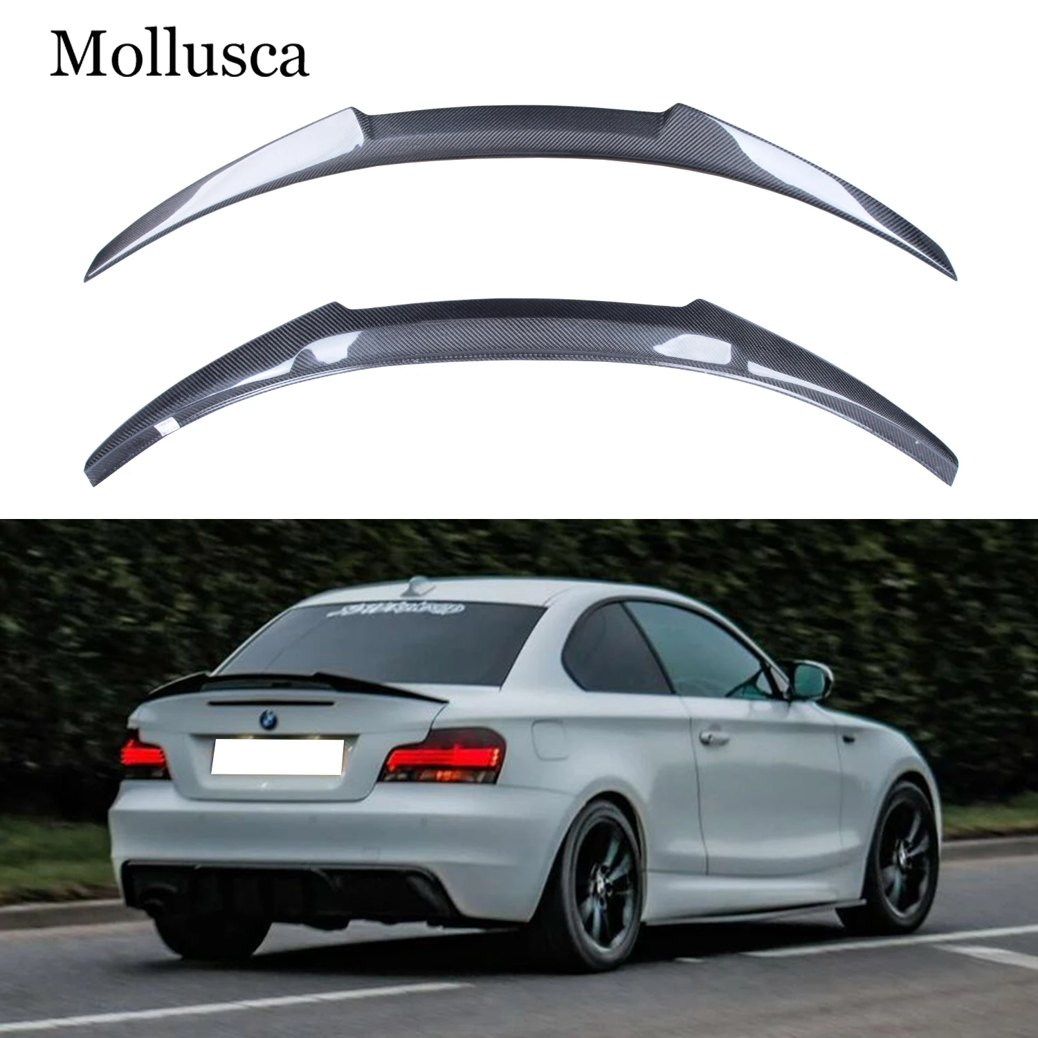 

For BMW 1 Series E82 Coupe Sedan M4 Style Carbon fiber Rear Spoiler Trunk wing 2007-2013