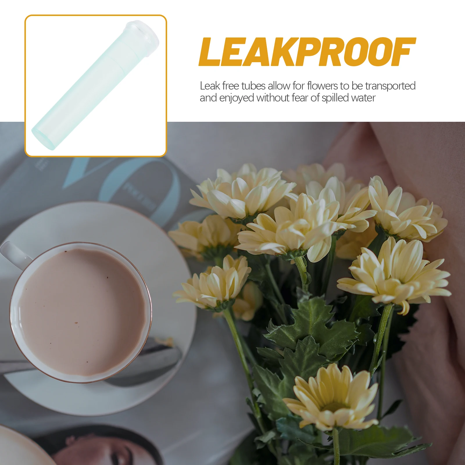 20개입 꽃 물관 누수 방지 꽃 보관 소형 꽃집 용품 7.2x1.8cm 하늘색 꽃 물관