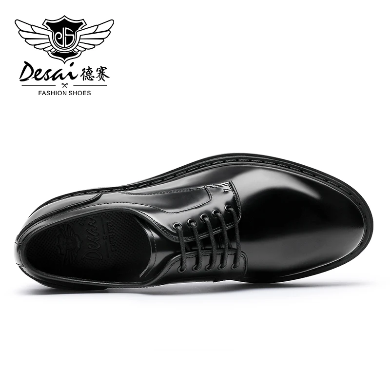 Desai Genuine Leather Shoes Men Shining Derby Design Business Shoes For Man Brand Footwear Men\'s Casual Shoes Classic 2023