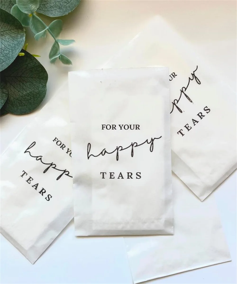 20pcs For Your Happy Tears Wedding Tissues, Tears of Joy Tissue Packets, Wedding Handkerchief, Wedding Party Favors for Guests