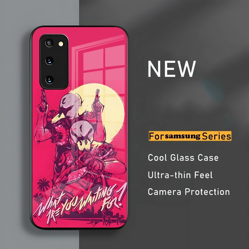 Game Hotline Miami Phone Case For Samsung S24 23 A54 S21 S22 Ultra A 42 32 52 51 Note 23 S10 E Plus S20 FE Pro A12 glass cover