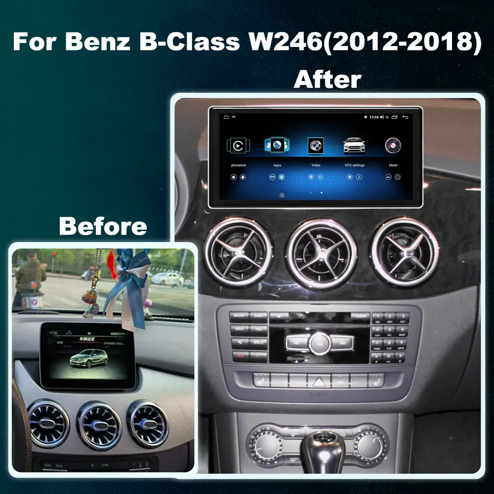 KNOWRO 10.33 Inch  Android 11 Wireless CarPlay Car Player Radio For Mercedes Benz B Class  W246 2012-2018 GPS Navigation Stereo