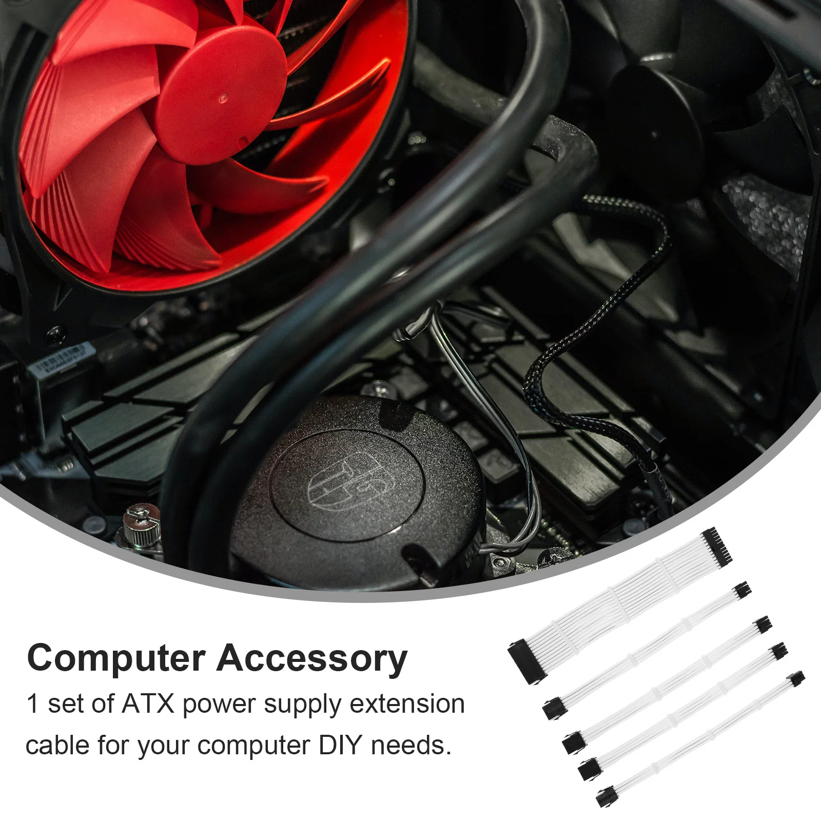 

1 комплект удлинительного кабеля с рукавами, 300 мм, Atx Pci-E, 24 контакта, 6 контактов, 8 контактов, разъем удлинительного кабеля для графического процессора