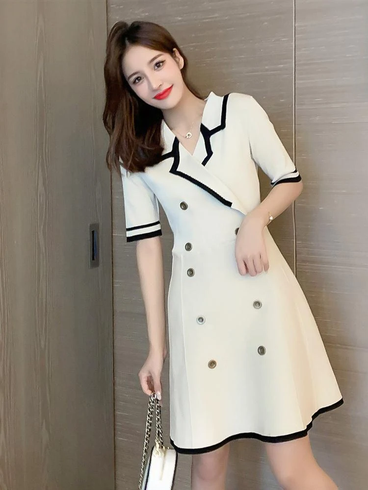 Formal Occasion Black Clothing Female Dresses 2024 Women\'s Dress Short White Mini Blazer Cotton Luxury X Outfits Vintage Trendy