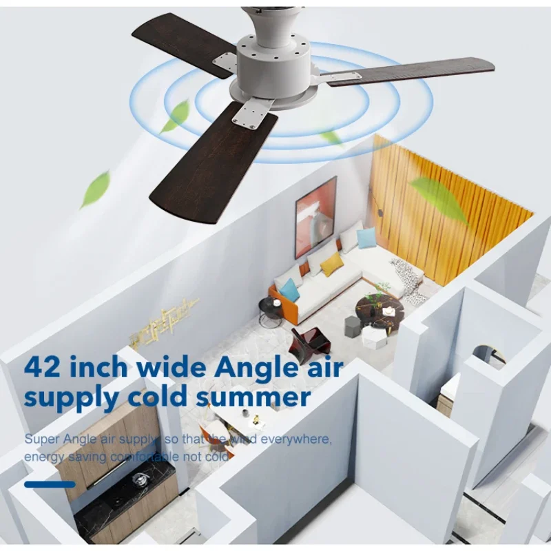 Imagem -02 - Ventiladores do Teto do Vento Forte com Controlo a Distância Lâmina de Madeira Motor da C.c. 110v 220v Apropriado para o Quarto Moderno 110v 220v