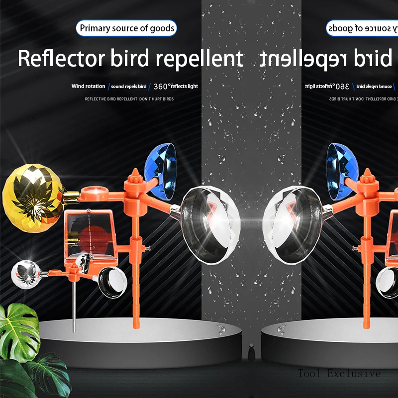 

Bird Repelling Device Farm Solar Energy Orchard Bird Scaring Device Wind Reflective Voice Crop Garden Protection Ponds Outdoor