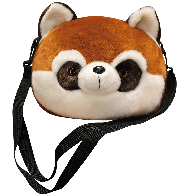 Highland Cow Red Panda Plush Backpacks Kawaii Mini Round Shoulder Bags Phone Bags Cute Kids School Bags