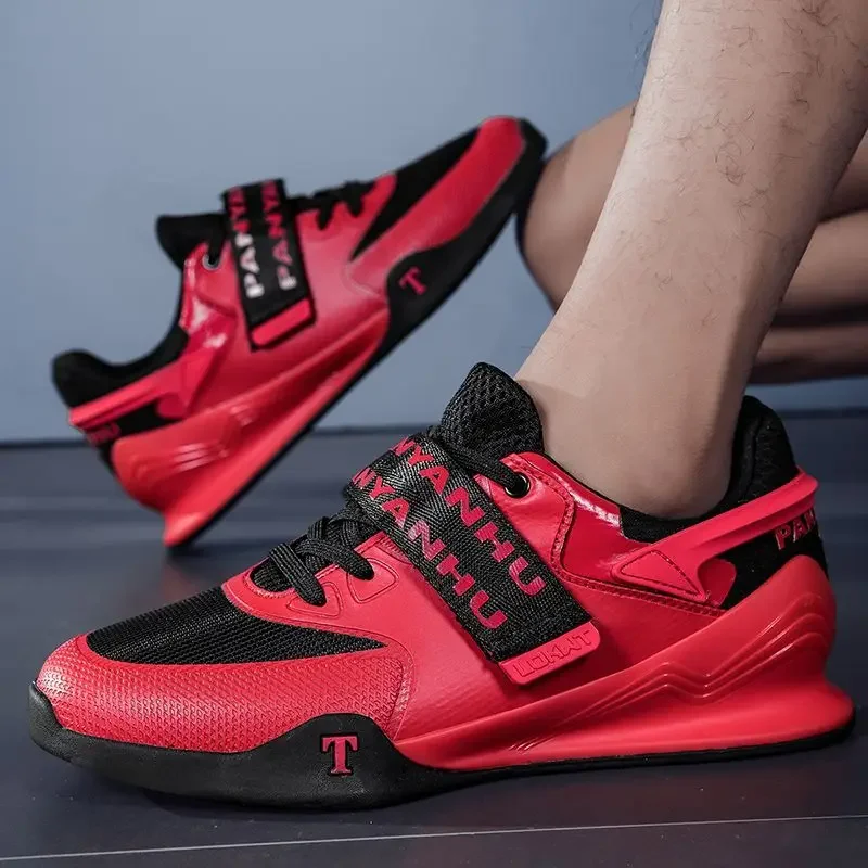 Professional Men WeightLifting Shoes Balance Hard Drawn Squat Shoes Breathable Strength Training Shoes Non Slip Fitness Sneakers