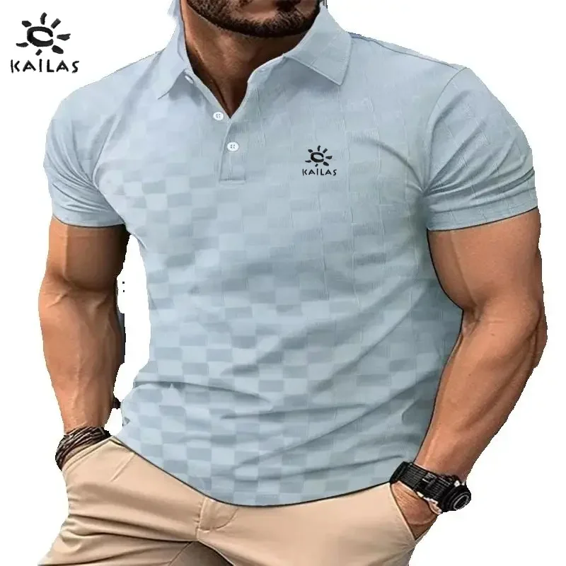 

Summer men's high-quality embroidered logo fashionable casual trend cool breathable short sleeved polo shirt top