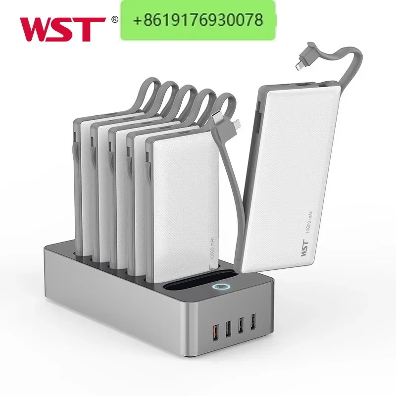 WST Resaturant Powerbank Station Public 10000mAh Powerbank Charging Station for Cell Phones Powerbank