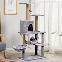 Premium Cat climbing frame non-solid wood nest universal scratching column claw board hammock villa toys