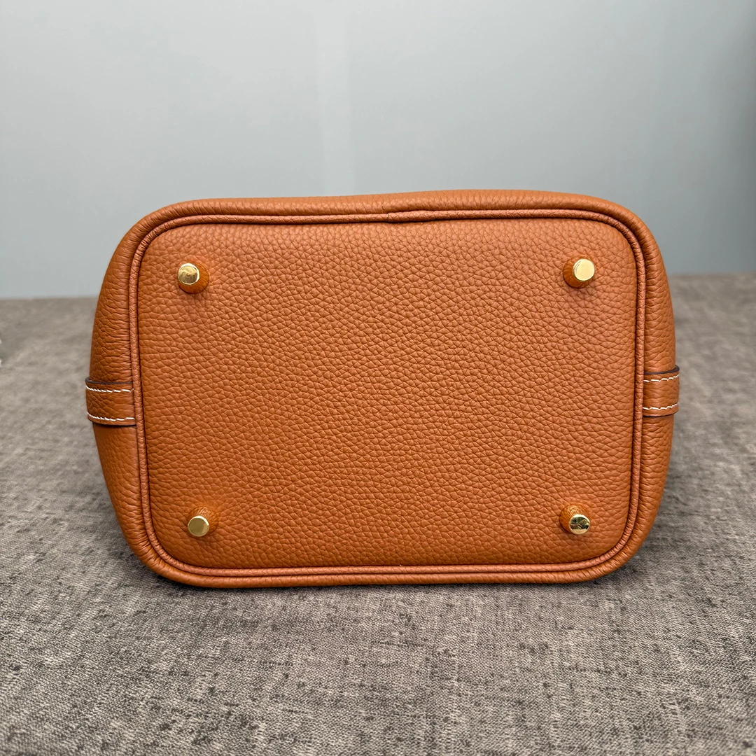 Damen Tasche Echtes Leder Oberer Griff Tragetasche Große Kapazität 3 Größen Hand Schulter Designerstil Eimerform Strukturiert Minimalistisch Tägliche Verwendung Büro Einkauf Eimerform Strukturiert Minimalistisch – Detail 12