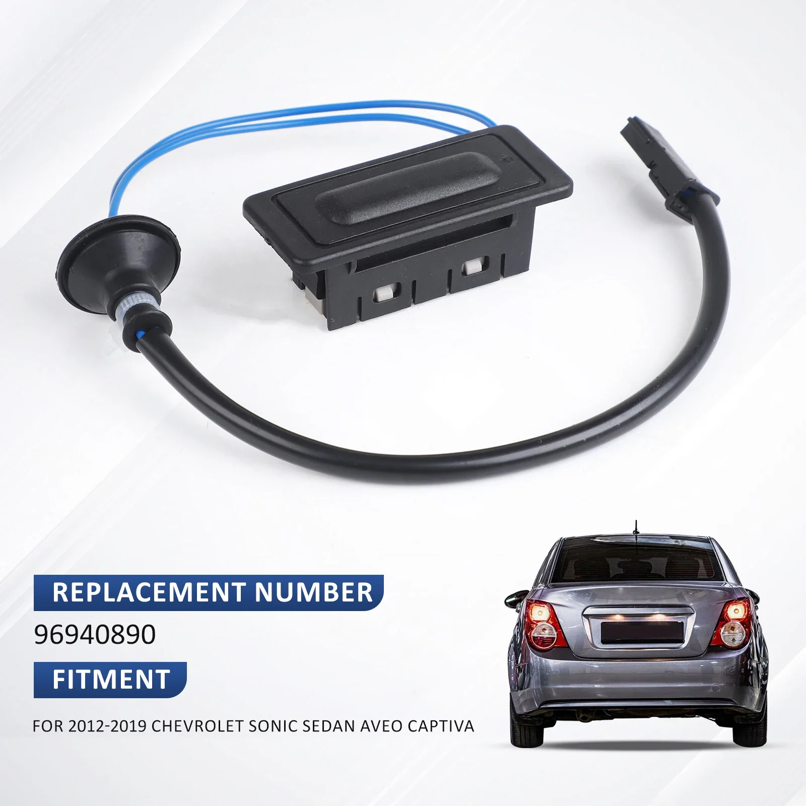

96940890 Black ABS Case Opening Switch Tailgate Release Button Trunk For 2012-2019 Chevrolet Sonic Sedan Aveo Captiva