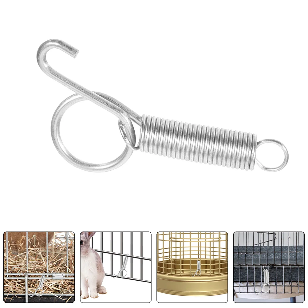 

24Pcs Spring Door Latch Hooks Strong Metal Cage Fixing Hook for Pet Small Animal Rabbit Bird Cage Door Security Lock